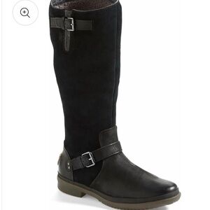 UGG Black Suede Knee-High Boots NEW